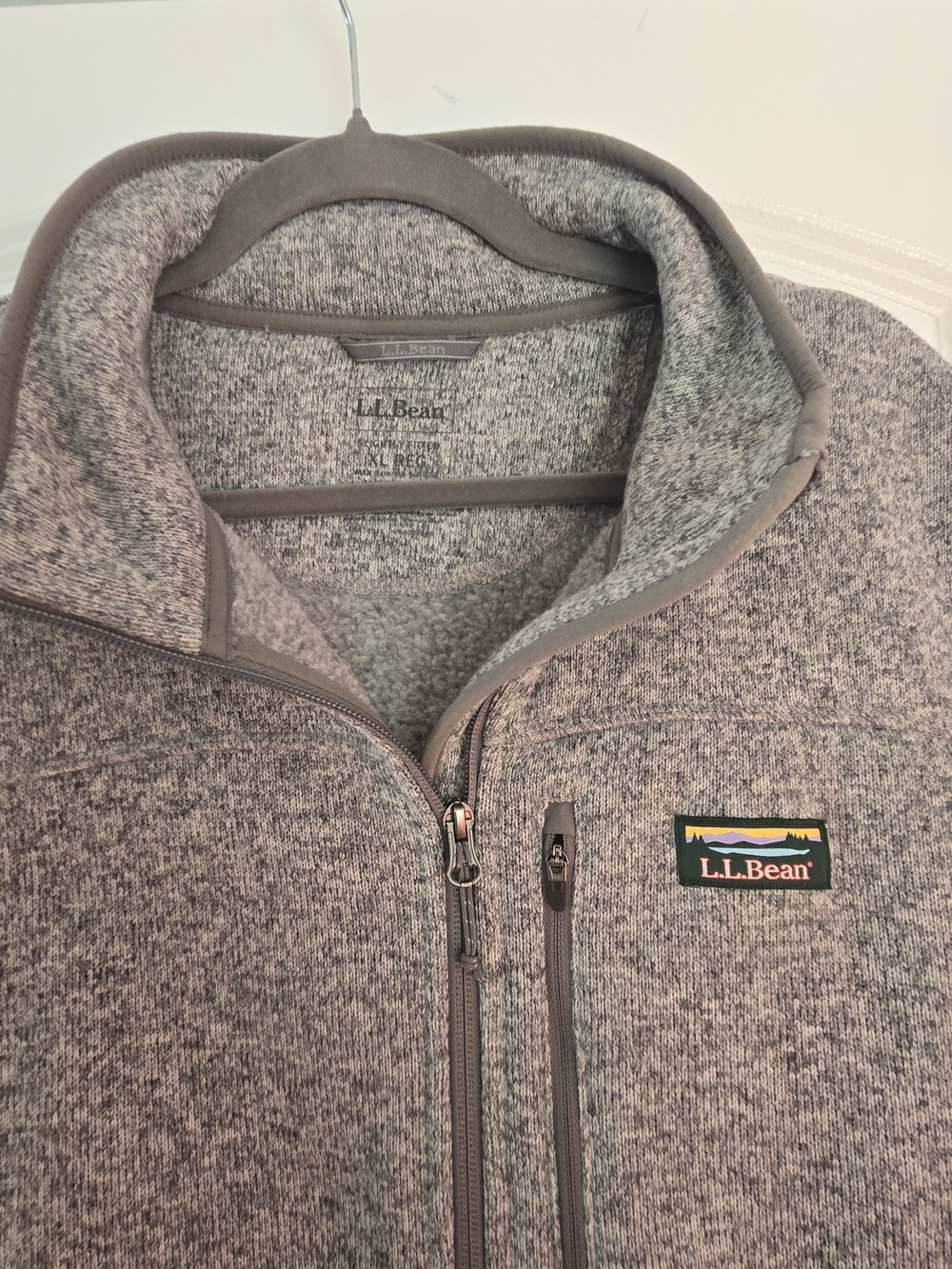 L.L. Bean Gray Heather Full-Zip Fleece Vest - Picture 3 of 3